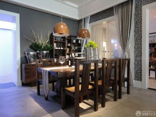 美式实木家具餐桌展厅装修效果图欣赏