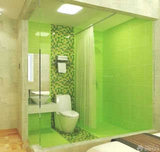 快捷酒店卫生间浴室玻璃隔断装修设计图