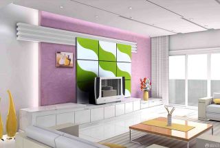 瓷砖贴图电视墙造型设计效果图