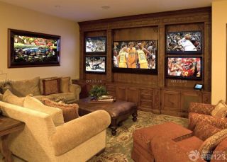 美式小别墅室内电视墙设计效果图片大全