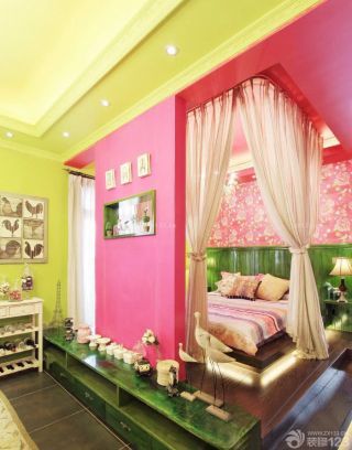 东南亚风格简单一室一厅卧室装修设计图片