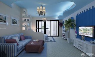 地中海风格一室改两室客厅装修案例图
