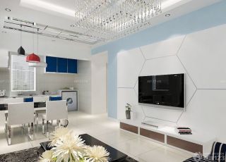 现代风格一室改两室客厅电视背景墙装修案例