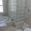 现代简约风格小浴室玻璃砖墙面效果图