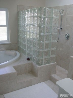 玻璃砖墙面 小浴室
