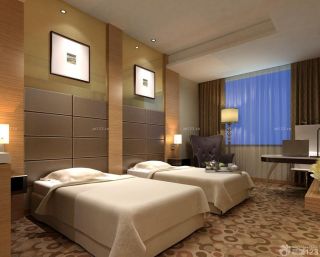 快捷酒店标准间床头背景墙设计案例