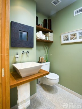 厕所 照片墙 绿色墙面