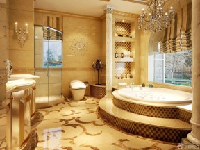 欧式卫浴  大理石包裹浴缸