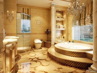 奢华欧式卫浴大理石包裹浴缸设计图