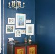 传统美式风格深蓝色墙面装修实景图欣赏