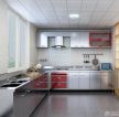 现代风格厨房不锈钢金属整体橱柜装修效果图