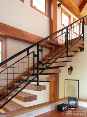 铁艺楼梯扶手 美式乡村别墅设计