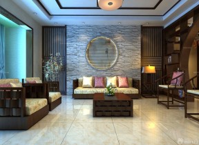 中式沙发背景墙 古典主义风格