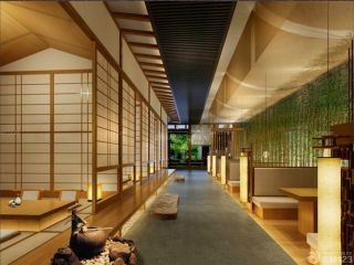 日式别墅茶楼室内设计效果图案例