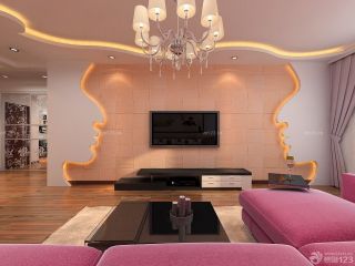 创意家装客厅硅藻泥电视背景墙设计