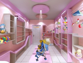 小型孕婴店粉色货柜装修效果图