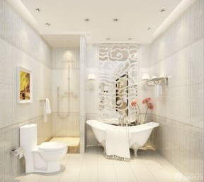 欧式风格白色按摩浴缸造型设计图
