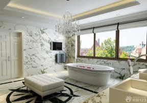 欧式风格大型浴室按摩浴缸设计图