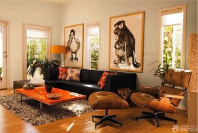 混搭风格室内橙色地砖装修效果图欣赏