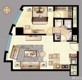 40平方一室一厅户型图