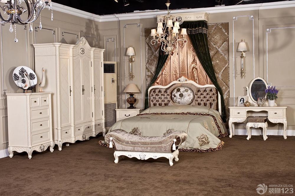 新古典欧式风格卧室法式宫廷床装修样板房