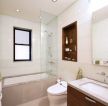 卫生间玻璃隔断墙砖砌浴缸装修效果图
