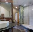 90平米房屋卫生间玻璃隔断墙设计装修效果图