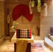 时尚东南亚风格家庭休闲区装饰品实景图