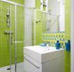 家庭洗手间绿色瓷砖装修效果图