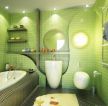 后现代风格卫生间浴室绿色瓷砖装修案例