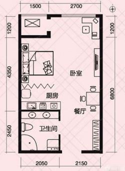 一居室50平米小戶型平面圖參考