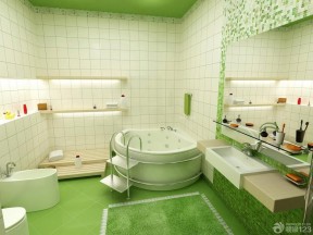 绿色瓷砖 小户型洗手间