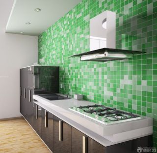 绿色格子瓷砖墙面设计图