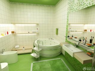 小户型洗手间绿色瓷砖设计案例
