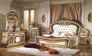 室内欧式风格法式宫廷床装修效果图欣赏