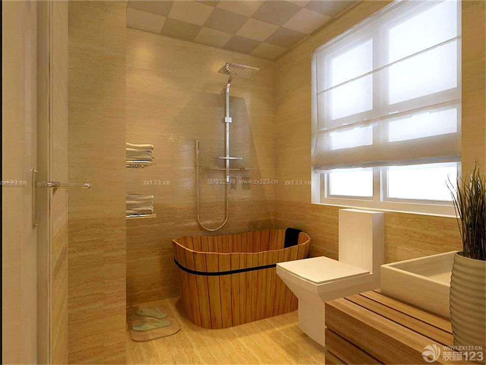 卫生间浴室木质浴盆设计图