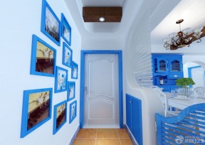 地中海小户型蓝色门框设计图片