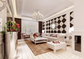 国外经典美式风格小户型客厅装修设计图