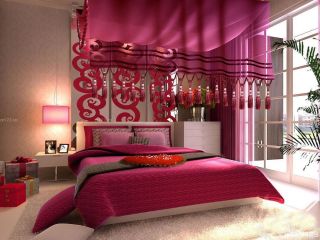最新中式古典风格12平米婚房卧室装修设计图片欣赏