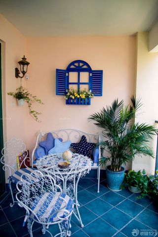 地中海风格蓝色地砖装修案例欣赏