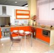 开放式厨房橙色橱柜装修效果图欣赏