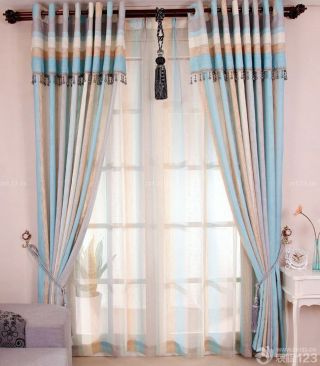 地中海风格彩色窗帘设计效果图