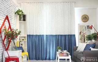 35平米小户型客厅地中海风格窗帘设计图片 