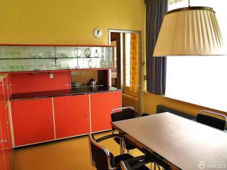 小厨房橙色橱柜装修效果图欣赏