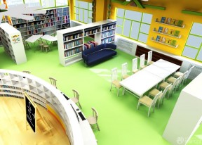 布置教室图片 图书馆书架