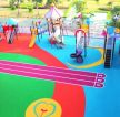 幼儿园校园滑梯彩色地面效果图
