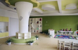 幼儿园教室绿色墙面装饰布置效果图片