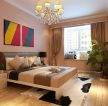 家装现代简约风格卧室粉色墙面装修效果图