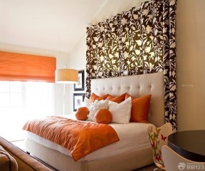 现代橙色卷型窗帘设计图