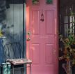 美式古典风格室内粉色房门设计图